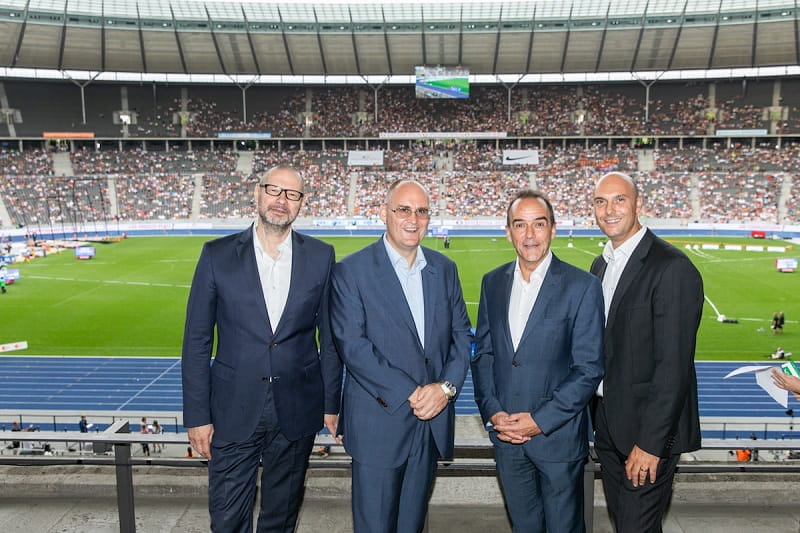 Die Führungsriege der Spielbank Berlin im Olympiastadion.