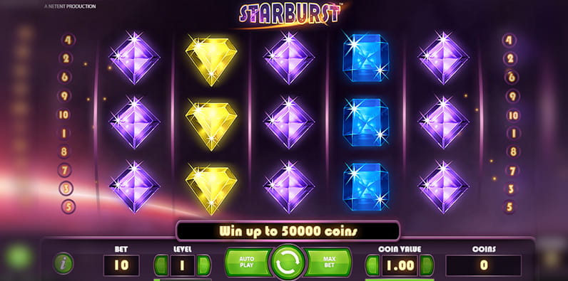 Starburst ist ein sehr beliebter Android Spielautomat.