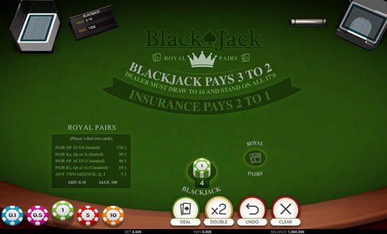 Das Spiel Blackjack Royal Pairs.