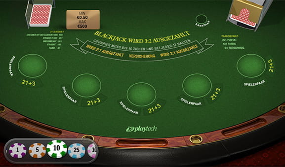 Der Spieltisch von Premium Blackjack vom Entwicklerstudio Playtech.