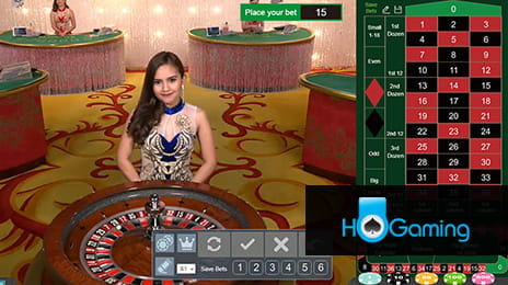 Ein HoGaming Tisch mit Live Roulette.