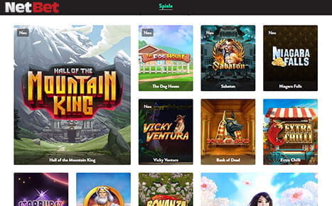 Die Startseite vom Online Casino Netbet.