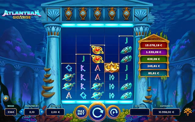 Eine kostenlose Demo-Version des Atlantean Gigarise Slots.