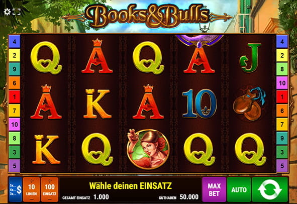 Eine kostenlose Demo-Version des Books & Bulls Slots.