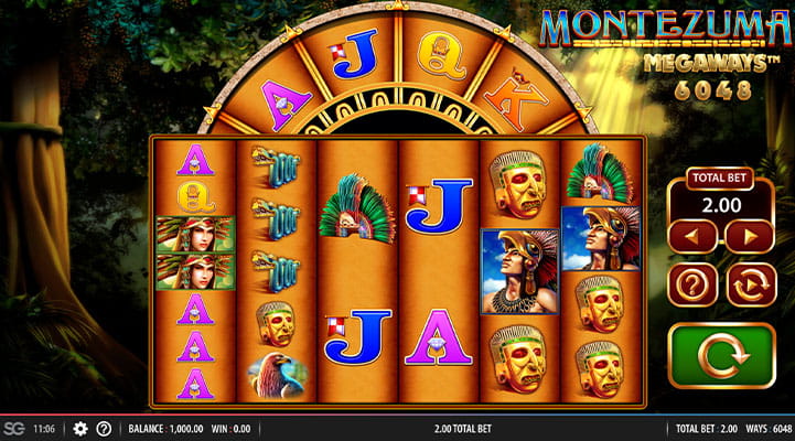 Eine kostenlose Demo-Version des Montezuma Megaways Slots.