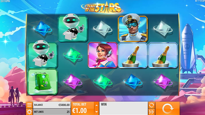 Eine kostenlose Demo-Version des Tickets to the Stars Slots.