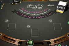 Abgebildet ist der Spieltisch von Blackjack Professional.