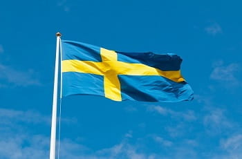 Schwedische Flagge im Wind