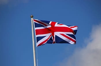 Die britische Flagge ‚Union Jack‘ im Wind