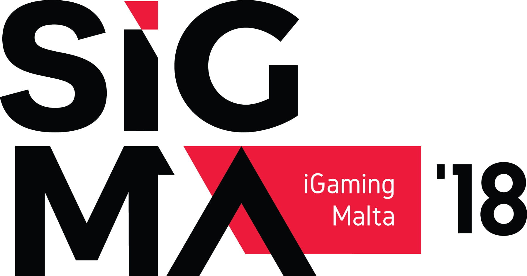 Auf dem Bild ist das Logo der Summit of iGaming Malta 2018 abgebildet. Das Logo der Messe besteht aus schwarzen Buchstaben auf einem rot-weißen Hintergrund.