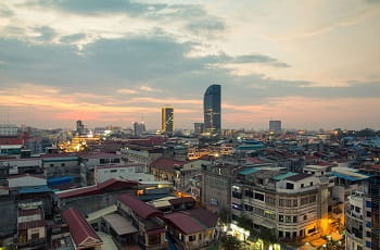 Ein Blick auf die kambodschanische Hauptstadt Phnom Penh.