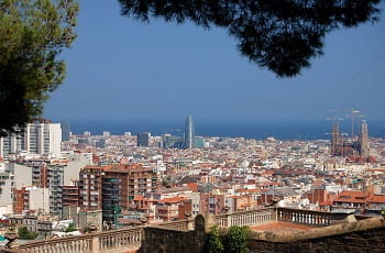 Die Skyline von Barcelona.