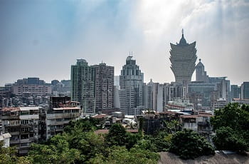 Die Skyline der Casinostadt Macau.