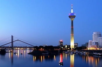 Der Fernsehturm der NRW-Landeshauptstadt Düsseldorf.