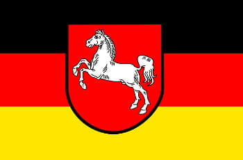 Die Flagge von Niedersachsen, Deutschland.