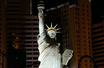 Die Freiheitsstatue des New York-New York-Casinos in Las Vegas.